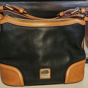 Dooney & Bourke Black and Tan Shoulder Bag